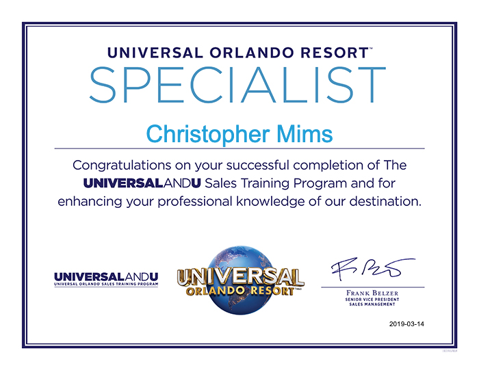 Universal Orlando Specialist